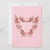 Moderne rose Floral Faire-part de mariage islamiqu (Dos)