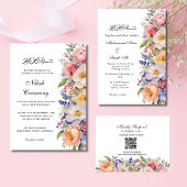 Moderne rose floral Nikah Invitation musulmane