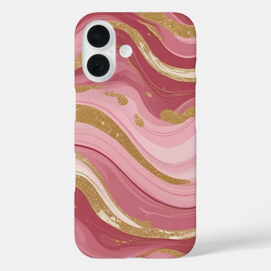 Moderne Rose Gold aderen Vloeibare inkt Art Case-Mate iPhone Case (Achterkant)