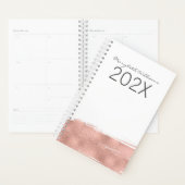 Moderne Rose Gold Brushstroke Planner (Devant avec enveloppe)