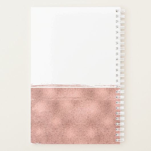 Moderne Rose Gold Brushstroke Planner (Dos)