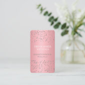 Moderne Rose Goud Confetti Professionele Visitekaartje (Staand voorkant)
