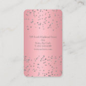 Moderne Rose Goud Confetti Professionele Visitekaartje (Achterkant)