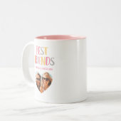 Moderne rose Meilleurs Amis Photo Mug café à deux  (Devant gauche)