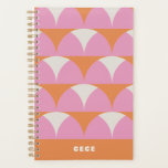 Moderne rose orange géométrique rétro personnalisé<br><div class="desc">Moderne rose orange géométrique rétro personnalisé petit budget unique brillant audacieux best-seller. idéal Noël,  anniversaire,  anniversaire,  remise des diplômes,  jour de la mère,  nouvelle année,  organisation de l'année scolaire.</div>