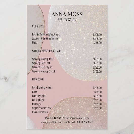 Moderne Rosegold Glitter Flyer (Voorkant)