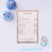 Moderne Rosegold Glitter Salon Prijslijst Flyer (Enkel)