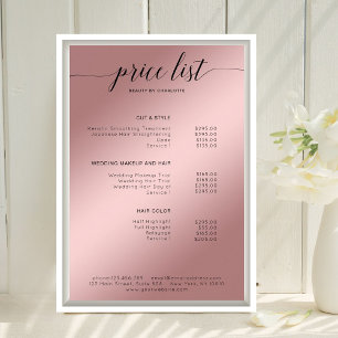 Moderne Rosegold (nabootsing) Prijslijst Poster