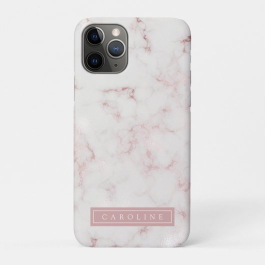 Moderne Rosy Gold Marble-telefoontas Case-Mate iPhone Case (Achterkant)