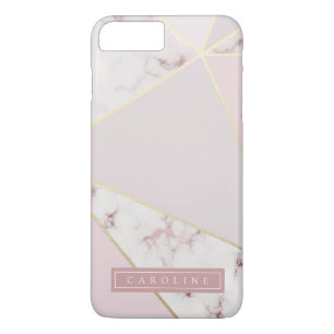 Moderne Rosy Gold Marble-telefoontas iPhone 8 Plus / 7 Plus Hoesje