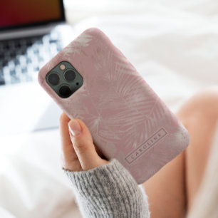 Moderne rosy Gold Palms Marble-telefoontas iPhone 11 Pro Hoesje