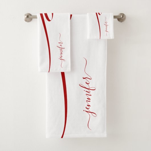 Moderne Rouge rayé blanc élégant (En situation)