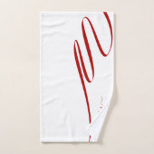 Moderne Rouge rayé blanc élégant (Serviette à main)
