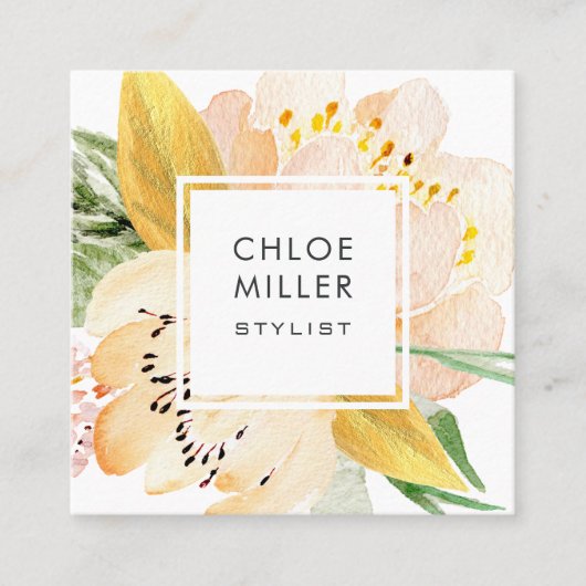 Moderne rougissent les cartes de visite carrés (Devant)