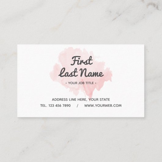 Moderne rougissent pâle - le carte de visite rose (Dos)