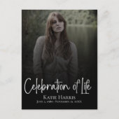 Moderne rouwscript Viering van het leven Briefkaart (Voorkant)