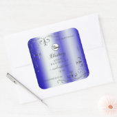 Moderne Royal Blue Silver  Product Label Logo (Envelop)