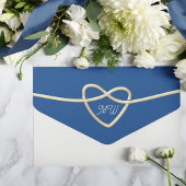 Moderne Royal Blue Wedding All In One Uitnodiging