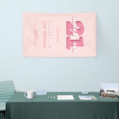 Moderne roze 21ste verjaardag spandoek (Beurs)