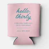 Moderne roze 30e verjaardag blikjeskoeler (Voorkant)