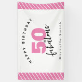 Moderne roze 50 geweldige 50e verjaardag spandoek (Verticaal)