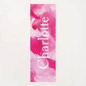 Moderne Roze Abstracte Borstellijn Aangepaste naam Yogamat (Voorkant)