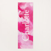 Moderne Roze Abstracte Borstellijn Aangepaste naam Yogamat (Achterkant)