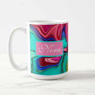 Moderne roze abstracte marmer Waterverf Aangepast Koffiemok