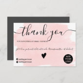 Moderne roze abstracte waterverf bedankt (Voorkant / Achterkant)