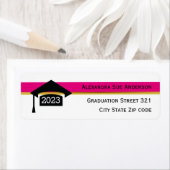 Moderne, roze afstuderen 2021 pet zwart, wit etiket (Insitu)