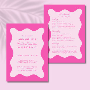Moderne Roze Bachelorette Reisplan Golfachtige Uit Kaart