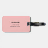 Moderne Roze Bagage Label met Monogram (Achterkant horizontaal)