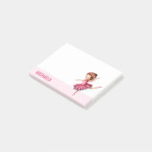 Moderne roze balletdanser post-it® notes (Schuin)