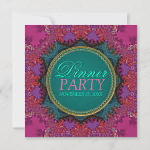 Moderne Roze Batik Uitnodiging Voor Eetfeest