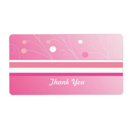 Moderne Roze Bedankt Label (Voorkant)