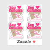 Moderne roze beige harten gemaakt met liefdeszeenk sticker (Vel)