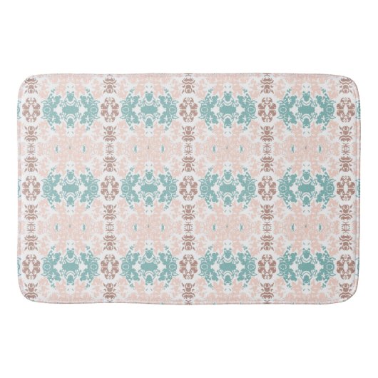 Moderne roze & blauw Franse bloemen Abstract Badmat (Voorkant)
