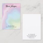 Moderne Roze Blauw Groene Sieraden Oorbel Display Visitekaartje (Voorkant / Achterkant)