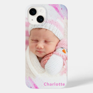 Moderne Roze Blauwe Foto Lieve Vrouwelijke Persoon Case-Mate iPhone 14 Hoesje