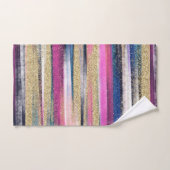 Moderne roze blauwe glitter penseel verf bad handdoek (Handdoek)