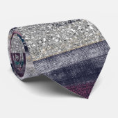 Moderne roze blauwe glitter penseel verf stropdas (Opgerold)