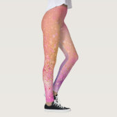 Moderne roze blauwe sprankeling leggings (Rechts)
