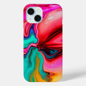 moderne Roze Blauwe Swirl Marmeren Waterverf Case-Mate iPhone Case (Achterkant)