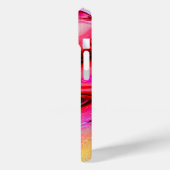 moderne Roze Blauwe Swirl Marmeren Waterverf Case-Mate iPhone Case (Achterkant / Links)