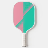 Moderne roze Blauwgroen sporten Split Fade Pickleball Paddle (Voorkant)