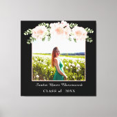 Moderne, roze bloem afstuderen klasse 2021 canvas afdruk (Voorkant)