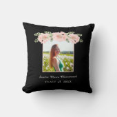 Moderne, roze bloem afstuderen klasse 2021 kussen (Voorkant)