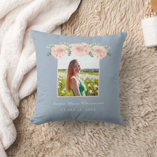 Moderne, roze bloem afstuderen klasse 2021 T Kussen (Deken)
