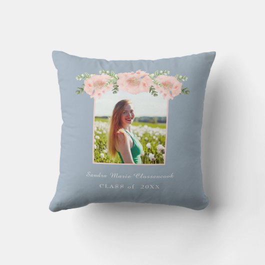 Moderne, roze bloem afstuderen klasse 2021 T Kussen (Achterkant)