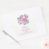 Moderne roze bloem Baby shower Sticker (Envelop)